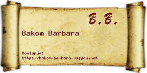 Bakom Barbara névjegykártya